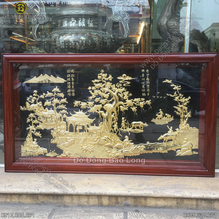 Tranh Đồng Quê Siêu Nhỏ Mạ Vàng 24k
