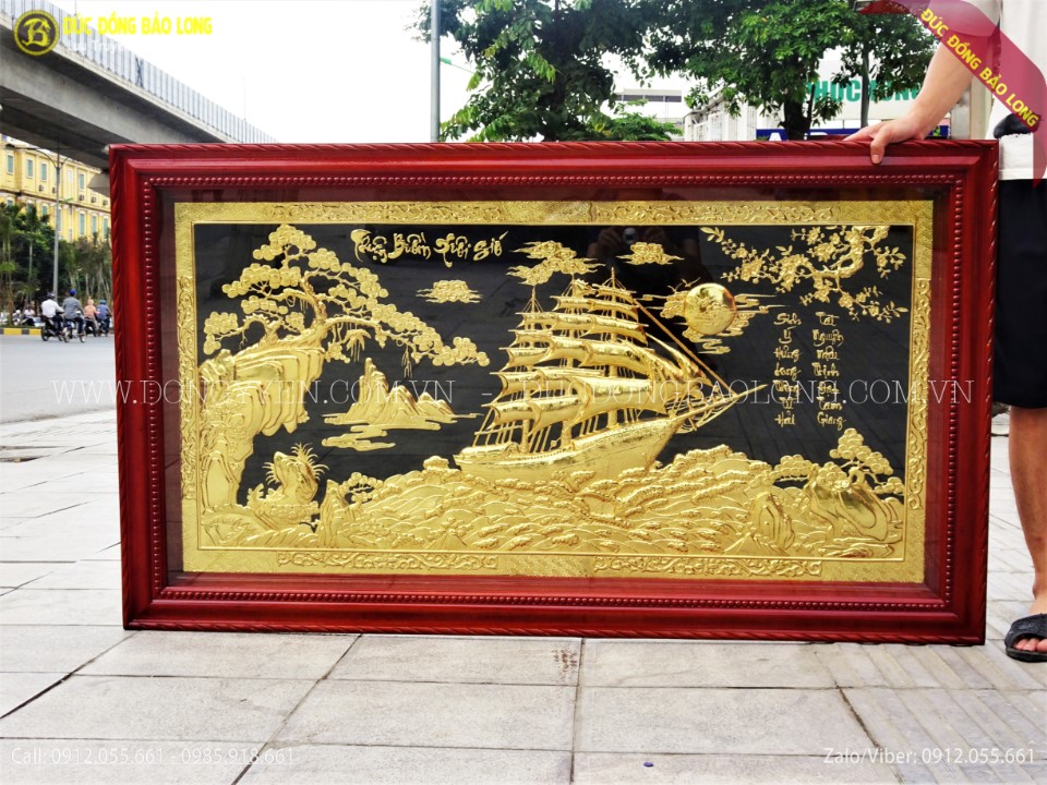 tranh thuận buồm xuôi gió mạ vàng