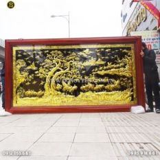 Tranh Bách Hạc Song Tùng 3m21 cho khách Bình Định
