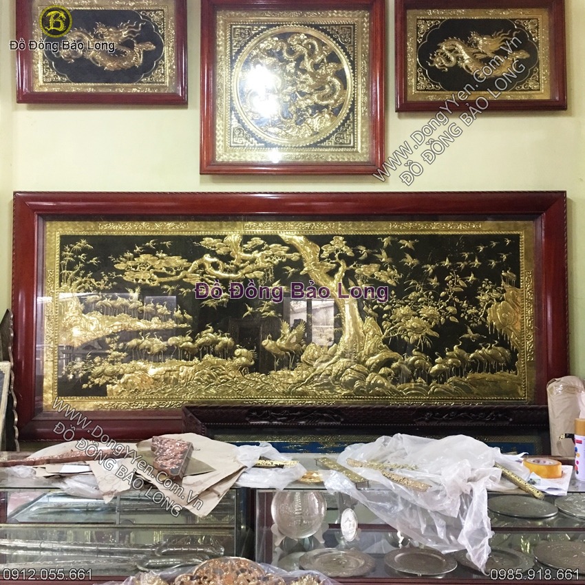Tranh Tùng Hạc Diên Niên 100 Con 3m21