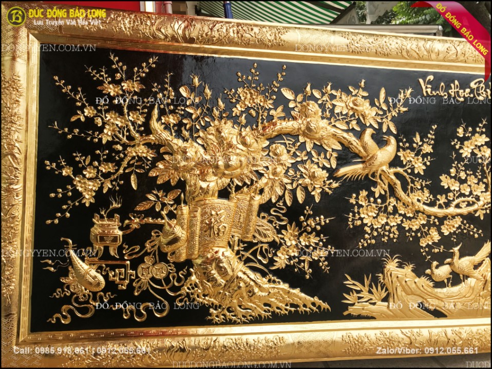 tranh vinh hoa phú quý mạ vàng