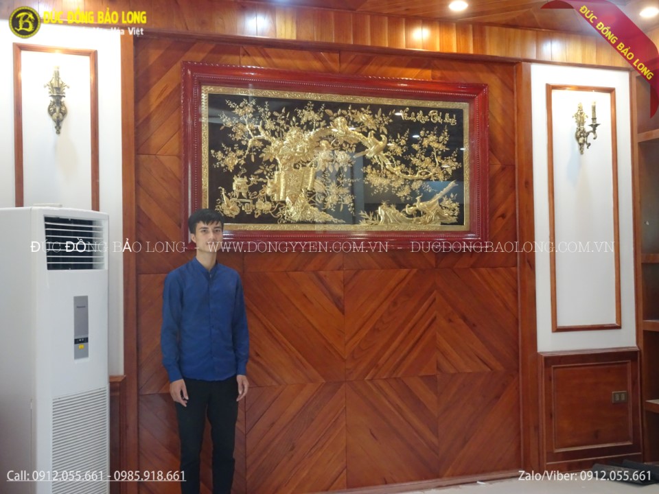 tranh vinh hoa phú quý mạ vàng
