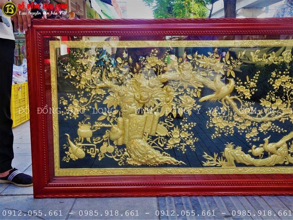 tranh vinh hoa phú quý mạ vàng