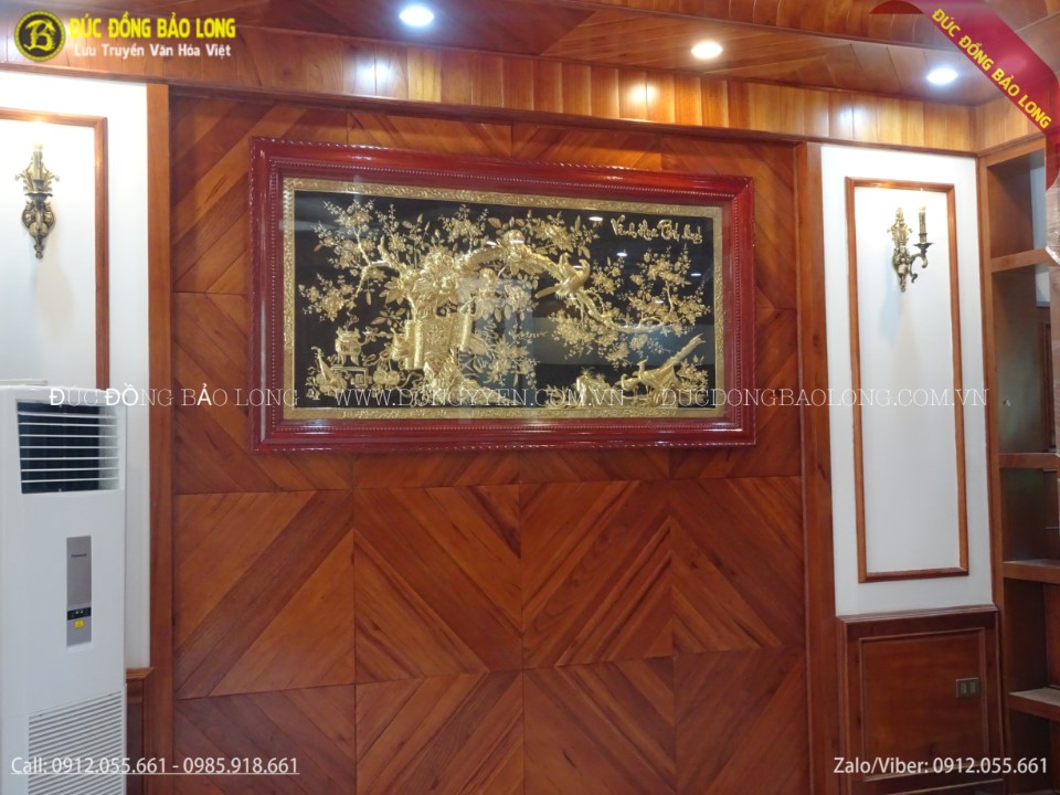 tranh vinh hoa phú quý mạ vàng