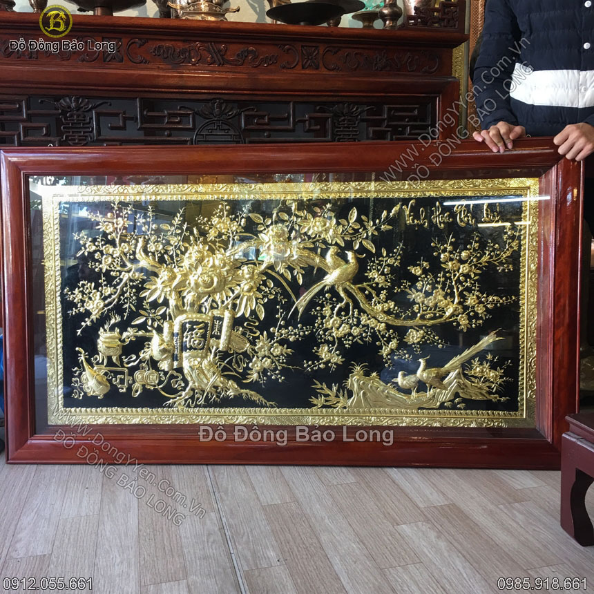 Tranh Vinh Hoa Phú Quý Khung Gỗ Mạ Vàng 24k 1m55