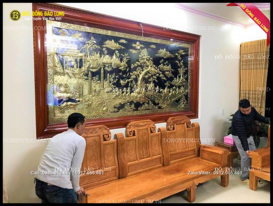 tranh vinh quy bái tổ bằng đồng
