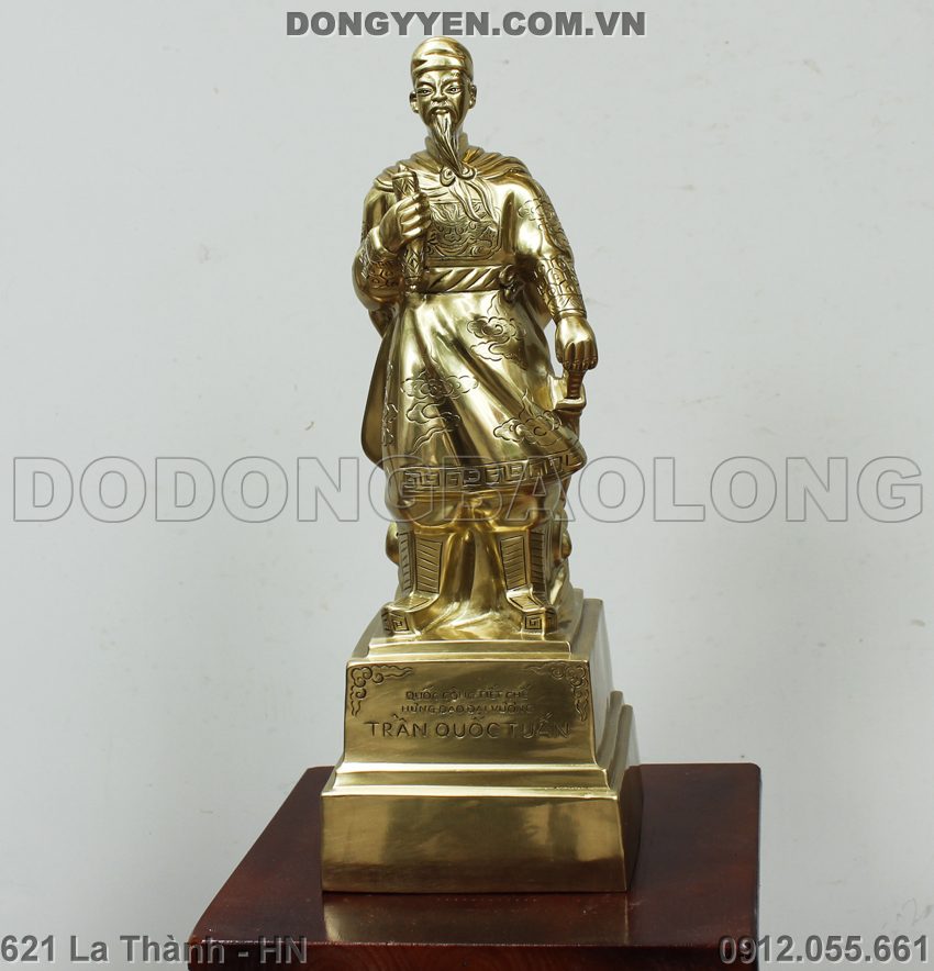 tượng đồng trần quốc tuấn cao 40cm