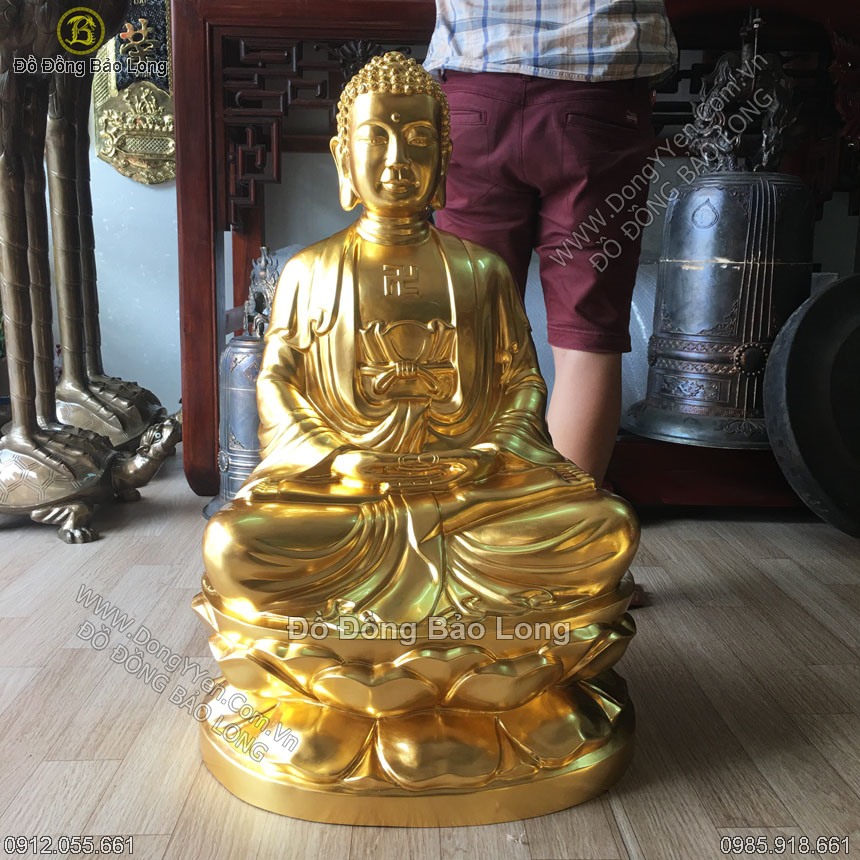 Tượng Phật Thích Ca Dát Vàng 81cm