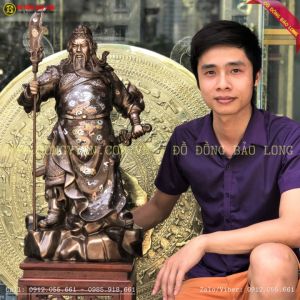 Tượng Quan Công Khảm Tam Khí 69cm cho chị Hoa Hà Nội