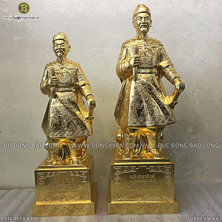 Tượng Trần Quốc Tuấn Dát Vàng 61cm