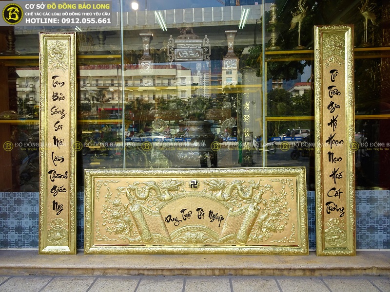 Cửa hàng bán hoành phi, cuốn thư câu đối bằng đồng tại Kiên Giang