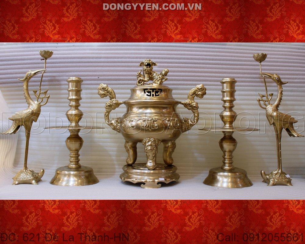 bộ ngũ sự màu mộc cao 50cm