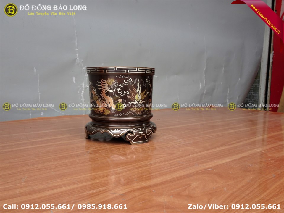 bát hương đồng khảm tam khí