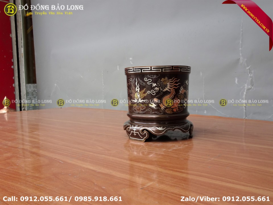 bát hương khảm tam khí 16cm