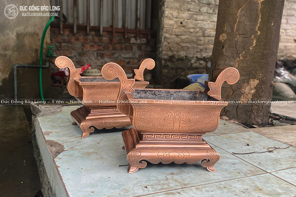 Lư Hương Đồng Hoa Sen Bằng Đồng Đỏ Cao 1m07 Cho Chùa Tại Buôn Mê Thuột