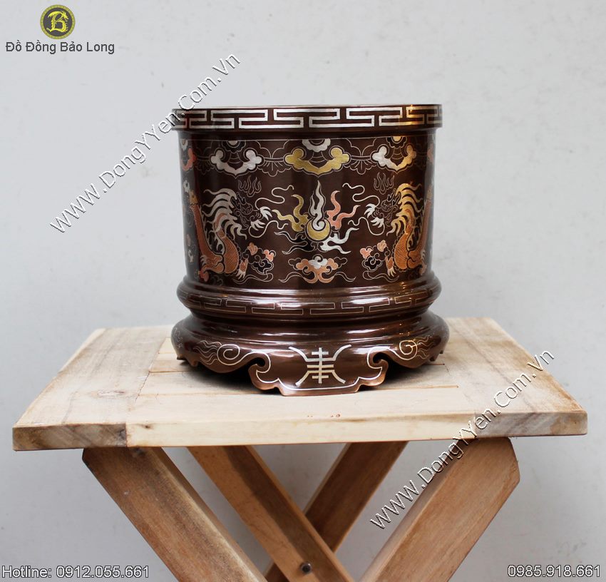 bát hương khảm tam khí hàng đặt đường kính 20cm