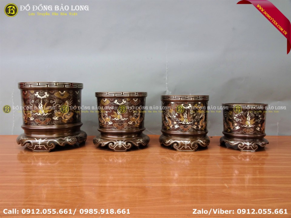 bát hương đồng khảm tam khí