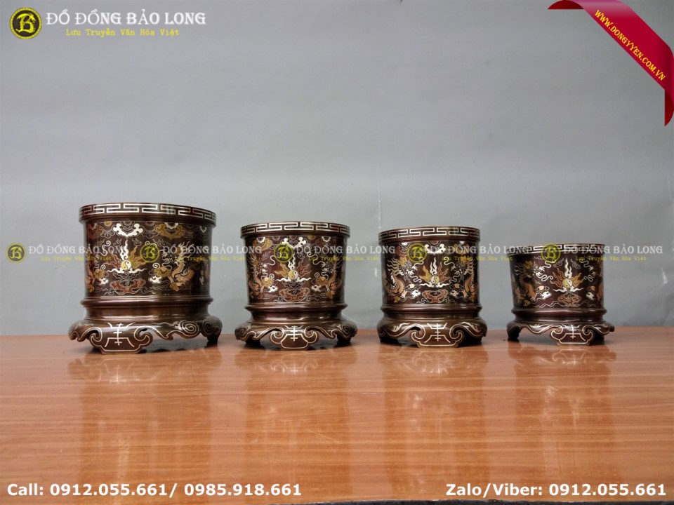 bát hương đồng khảm tam khí