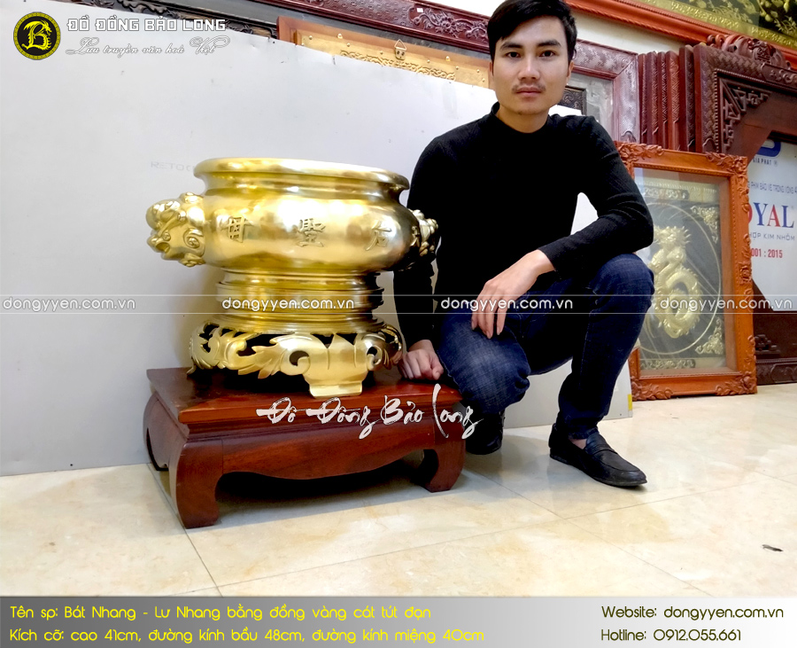 lư hương thờ bằng đồng catut 