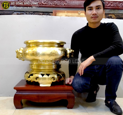 Lư hương thờ bằng đồng Catut 41cm cho khách Sài Gòn