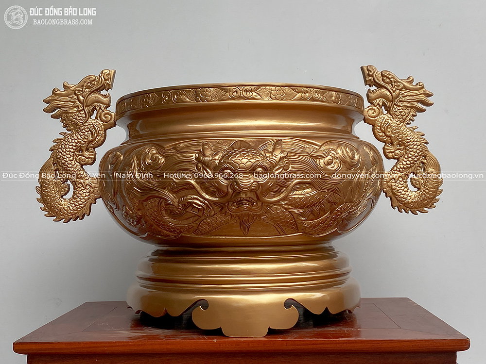 Cấu tạo Bát Hương Tai Rồng Bằng Đồng Đỏ Cao 40Cm