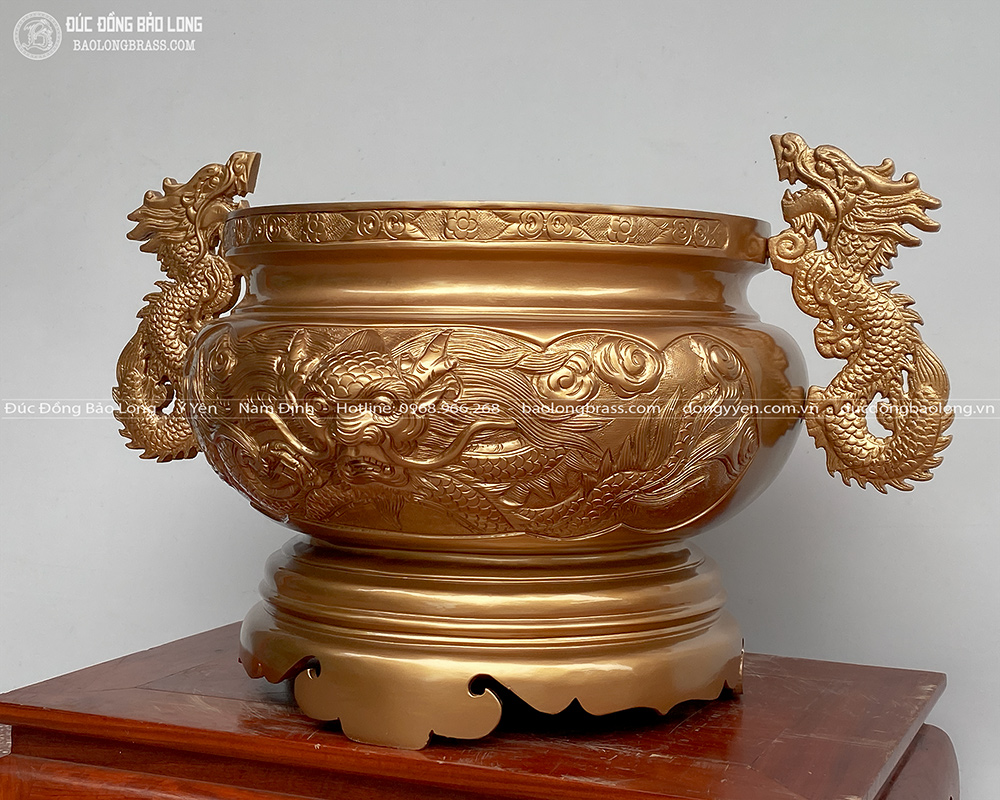 Cấu tạo Bát Hương Tai Rồng Bằng Đồng Đỏ Cao 40Cm