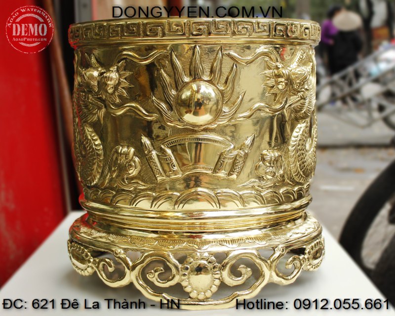Bát Hương Đồng Vàng 35cm