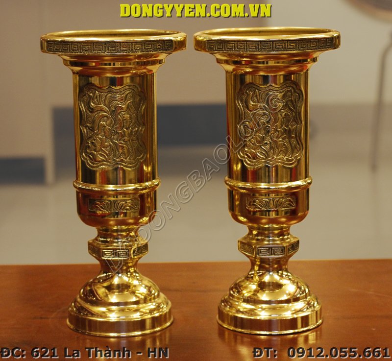 ống hương bằng đồng vàng 35cm
