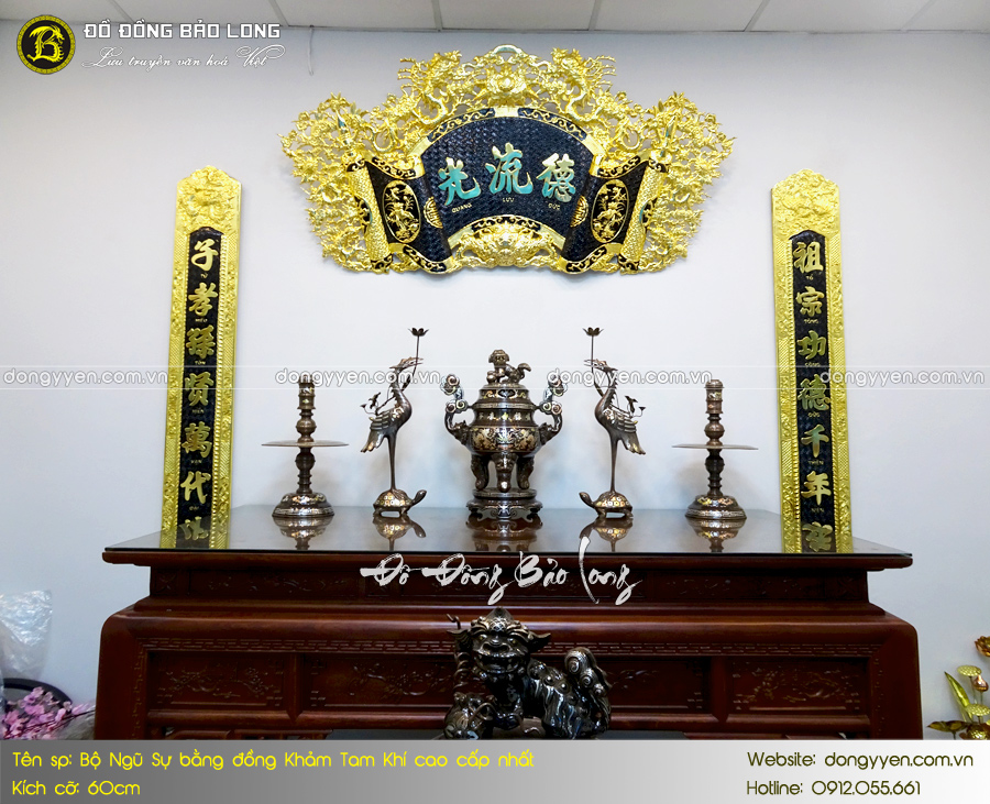 bộ ngũ sự khảm tam khí 60cm