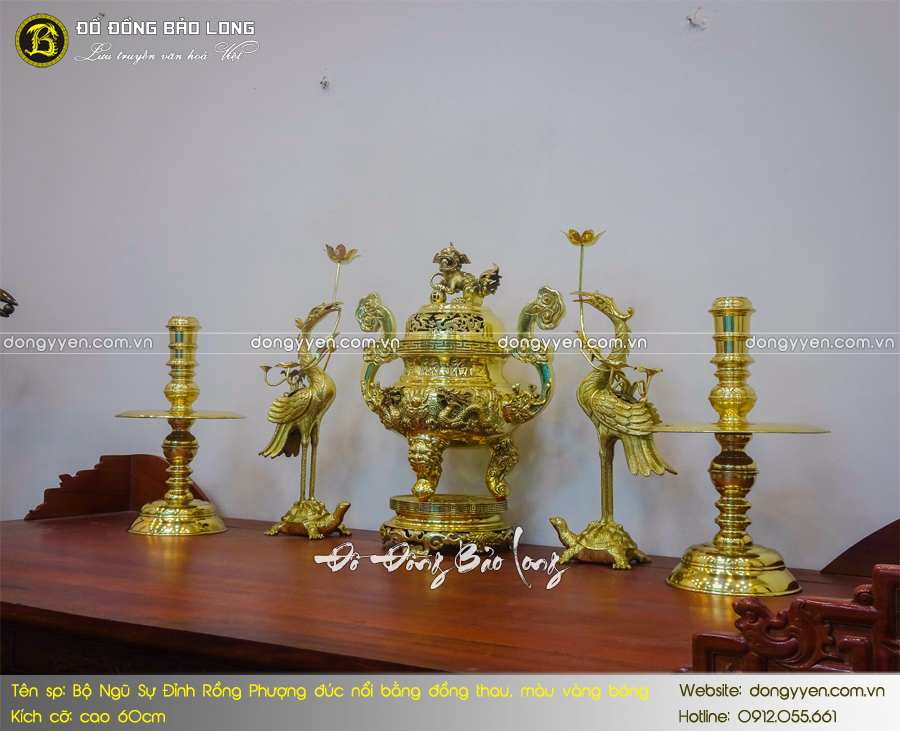 bộ ngũ sự đỉnh long phụng bằng đồng