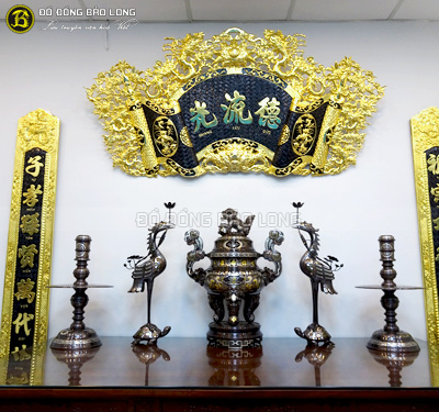 Bộ Ngũ sự khảm Ngũ sắc 5 chữ vàng 70cm cho khách Hưng Yên