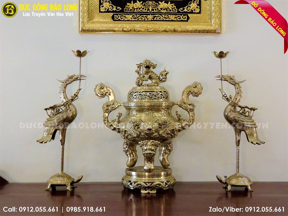 bộ tam sự bằng đồng đỉnh rồng