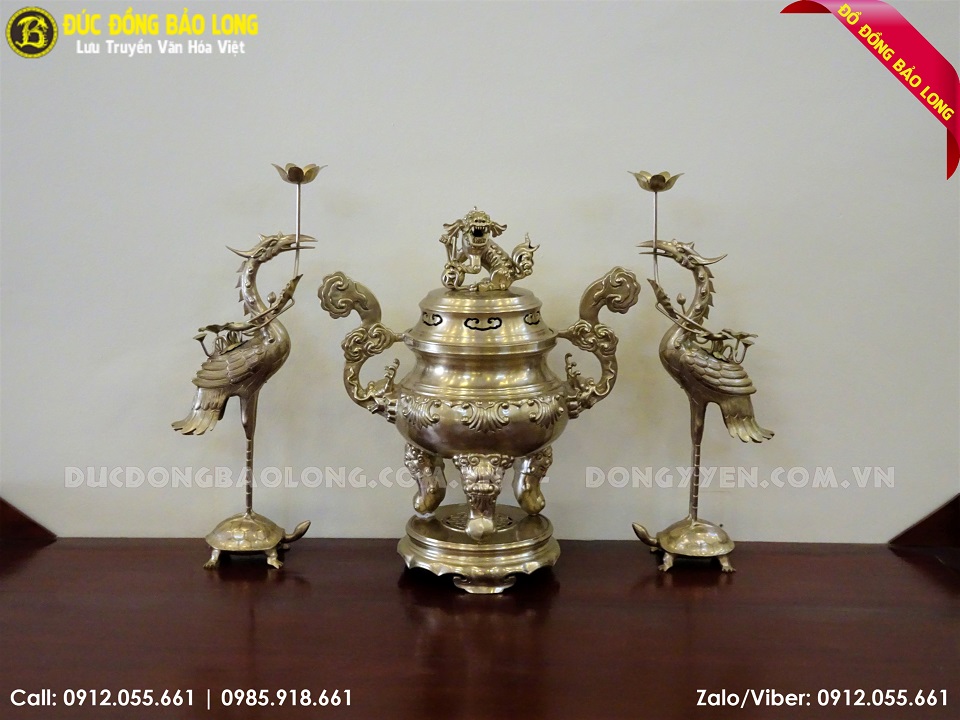 bộ tam sự bằng đồng 70cm
