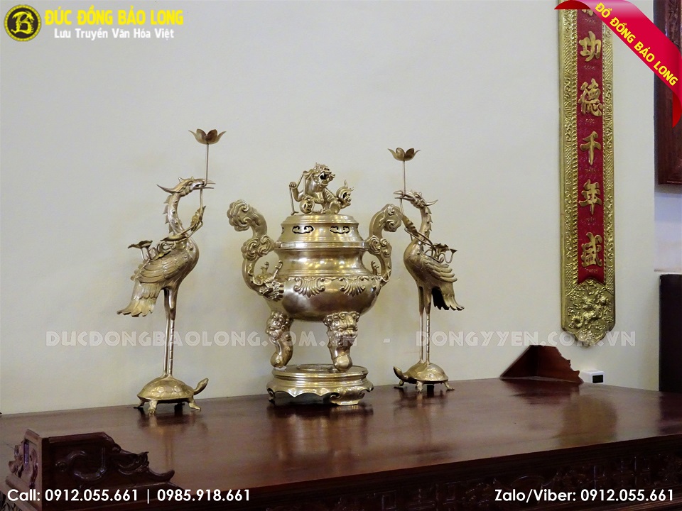 bộ tam sự bằng đồng 70cm