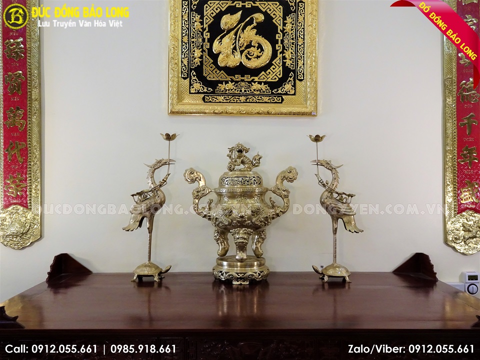 bộ tam sự bằng đồng 70cm