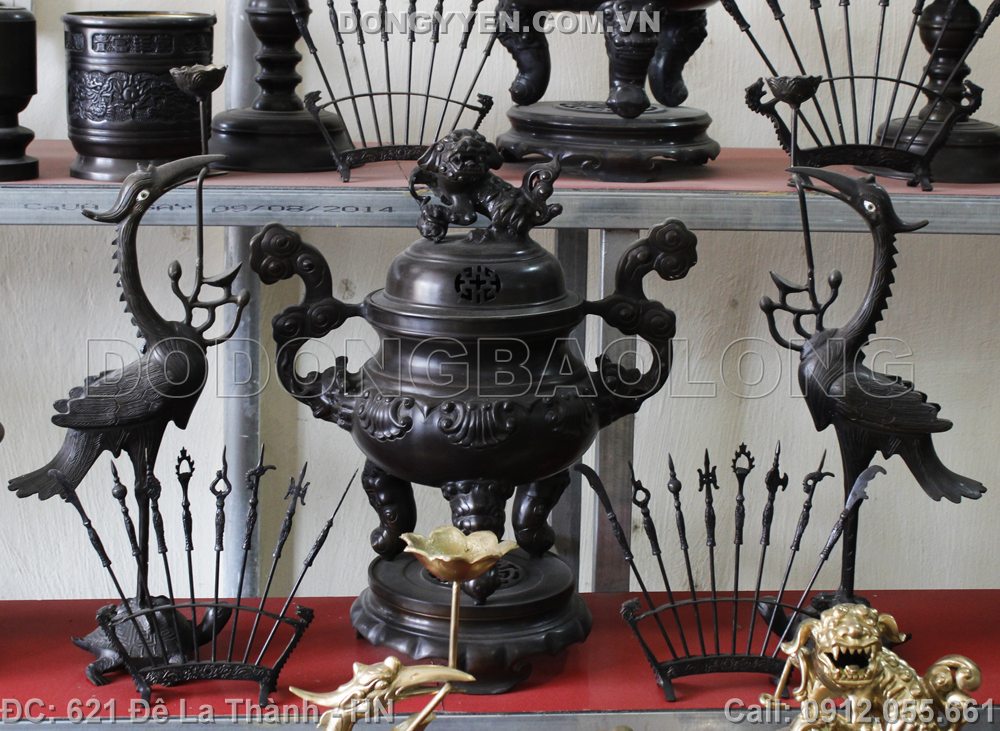 Bộ Tam Sự Bằng Đồng Giả Cổ 50cm