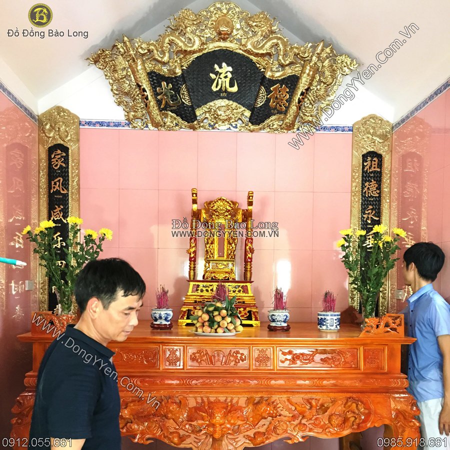 bộ cuốn thư câu đối đồng vàng 1m97