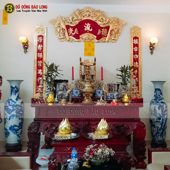 Bộ Cuốn Thư Câu Đối Bằng Đồng Mạ Vàng 1m97 khách Hà Nam