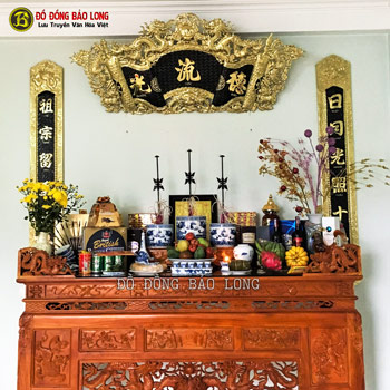 Bộ Cuốn Thư Câu Đối Đồng Vàng 1m76 Lắp tại Bắc Giang