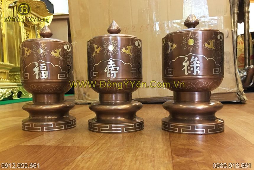 bộ đài thờ 10cm, khảm tam khí hàng kỹ