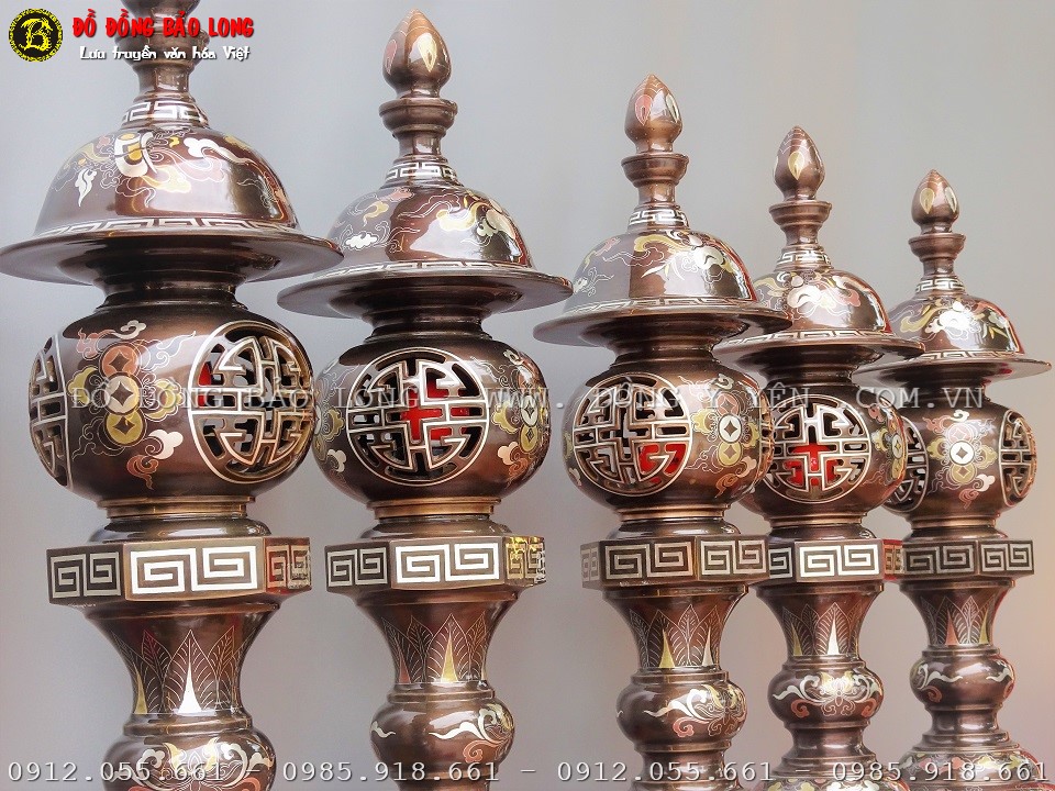 đèn thờ khảm ngũ sắc