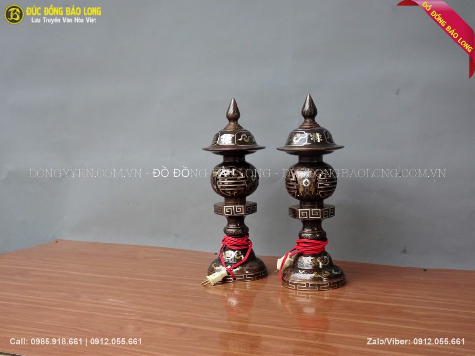 đèn thờ khảm tam khí