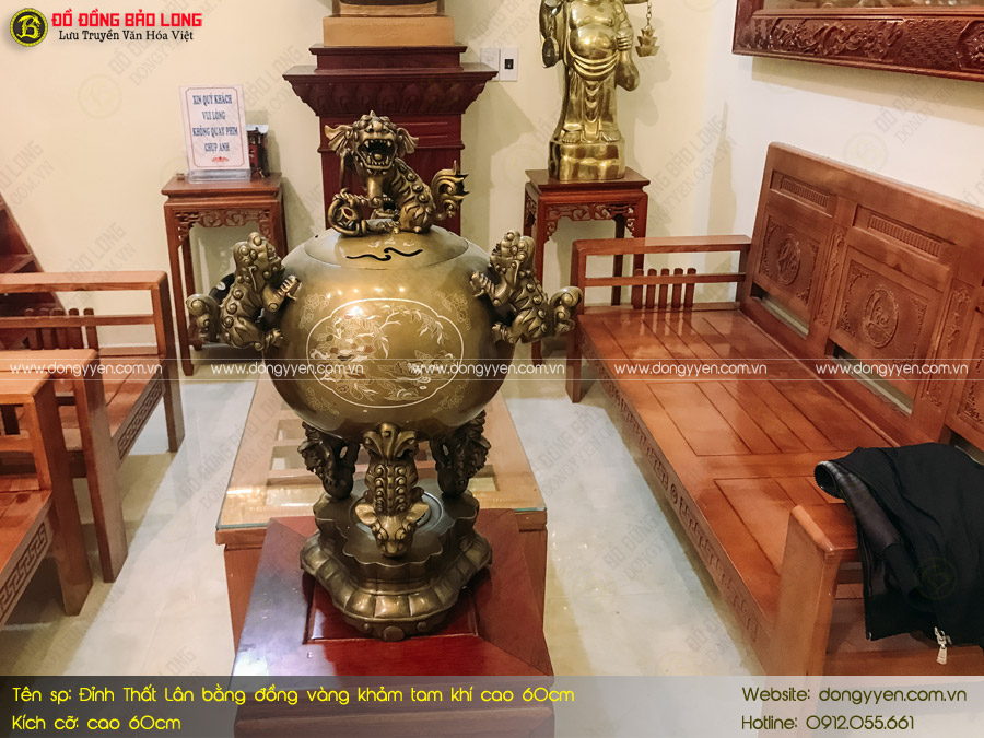 đỉnh thất lân khảm tam khí 60cm