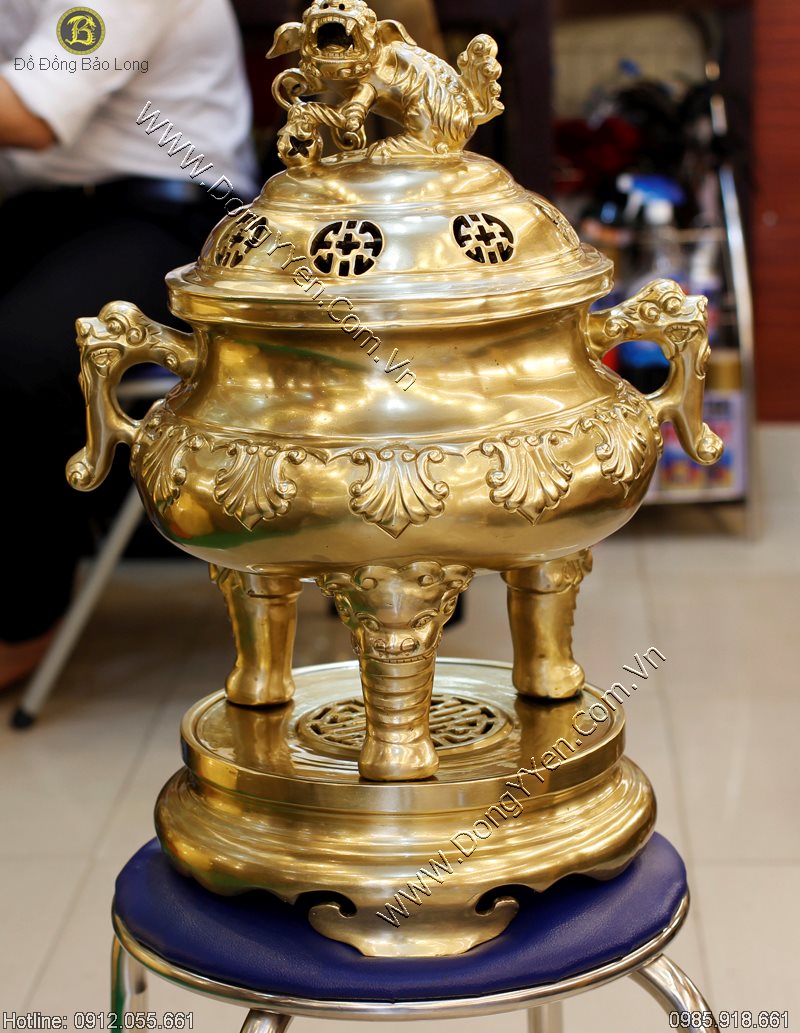 đỉnh đồng 10 hoa sòi cao 50cm