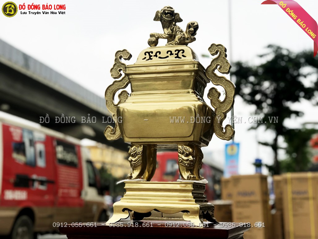 đỉnh đồng vuông tai mây cao 60cm đồng liên xô