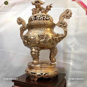 Đỉnh Rồng Nổi Đúc Bằng Đồng Đỏ 60cm Hàng đặt khách Hà Nội
