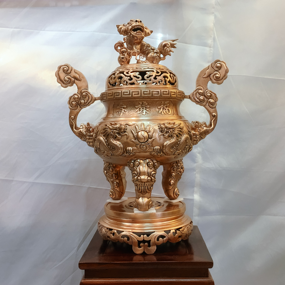 Đỉnh Rồng Nổi Đúc Bằng Đồng Đỏ 60cm Hàng đặt khách Hà Nội