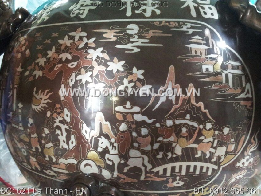 Đỉnh Đồng Quả Cầu Tròn Thất Lân Khảm Tam Khí