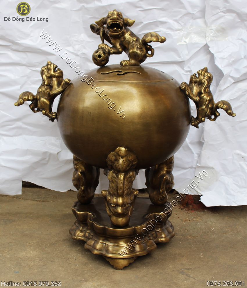 Đỉnh Quả Bóng Tam Nghê Giả Cổ 50cm