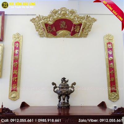 Đỉnh Rồng Đúc Nổi 70cm Bằng Đồng Hun Đen Giả Cổ
